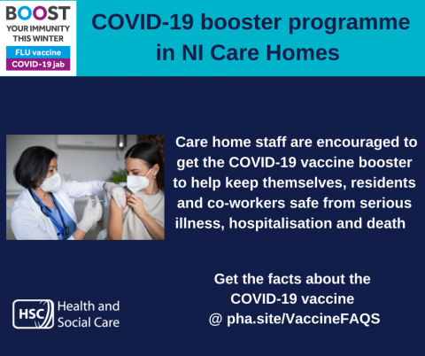 graphic  to promote COVID booster in care homes 