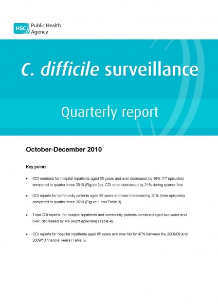 C. difficile surveillance quarterly report: October-December 2010 C. difficile surveillance quarterly report: October-December 2010