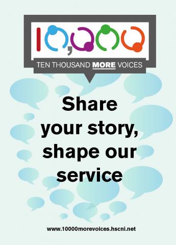 cover of 10,000 more voices: share your story, shape our service