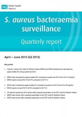 S. aureus surveillance report quarter ending 1 April 2013 to 30 June 2013