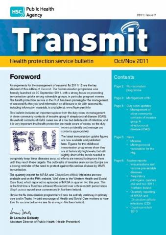 Transmit: Health protection service bulletin. 2011: Issue 7