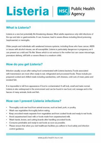 Listeria information sheet