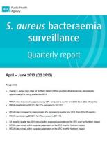 S. aureus surveillance report quarter ending 1 April 2013 to 30 June 2013