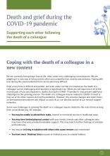 Cover of guidance on coping with the death of a colleague