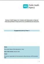 Engagement Plan: Review of AHP Support for Children with Statements of Special Educational Needs in Special Schools and Mainstream Education