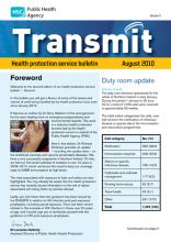 Transmit: Health protection service bulletin. 2010: Issue 2