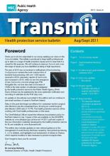Transmit: Health protection service bulletin. 2011: Issue 6