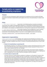 Sample policy on supporting breastfeeding employees