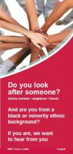 Do you look after someone? And are you from a black or minority ethnic background? (English and translations)