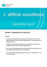 C. difficile surveillance quarterly report: October - December 2012