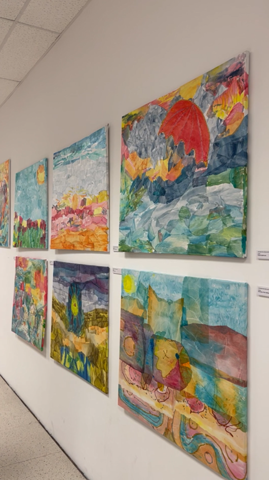 A series of paintings from the Here And Now Festival