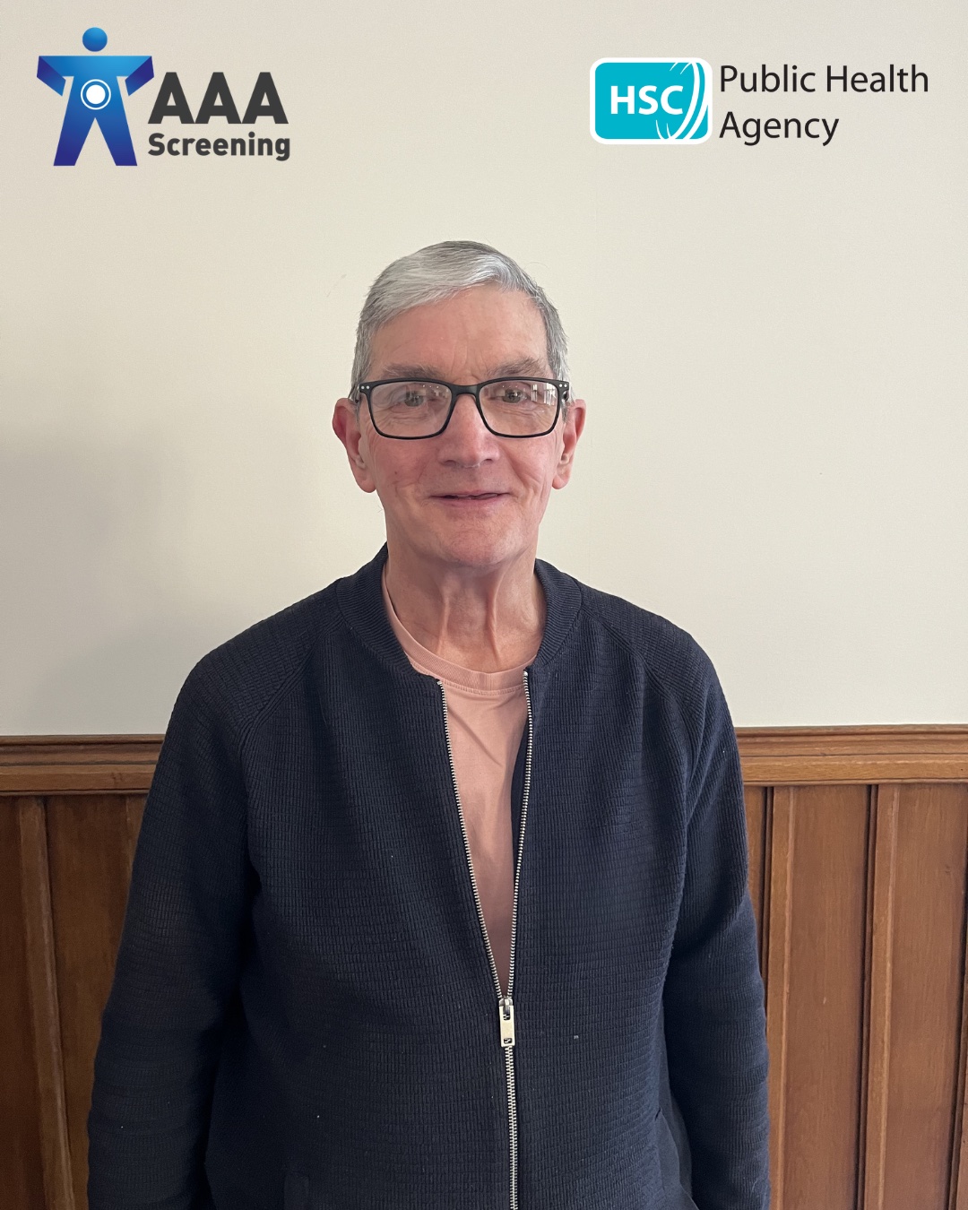 Photograph of Tom Martin, Service User Rep at the AAA screening event. 