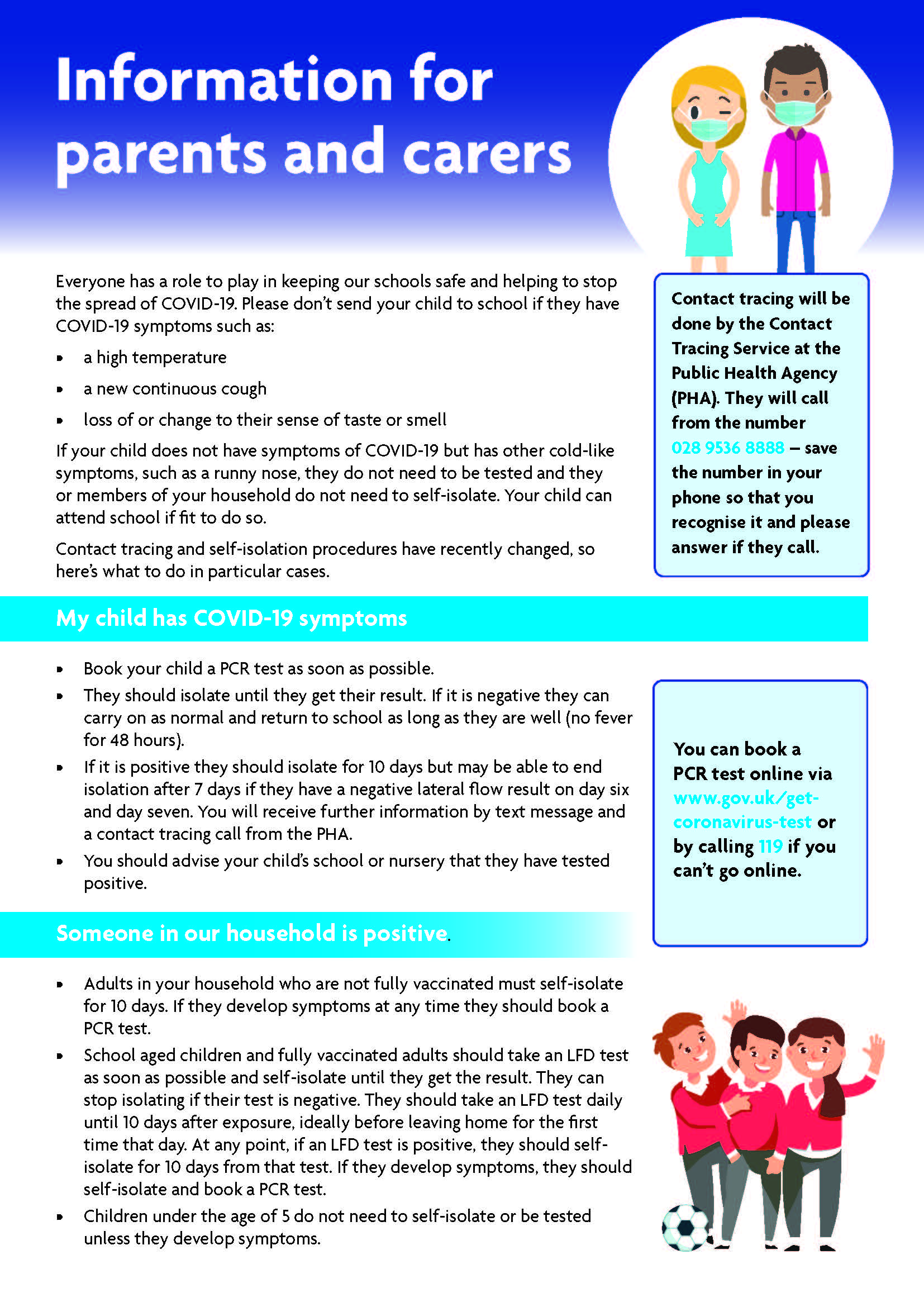 Cover of Information for parents and carers factsheet