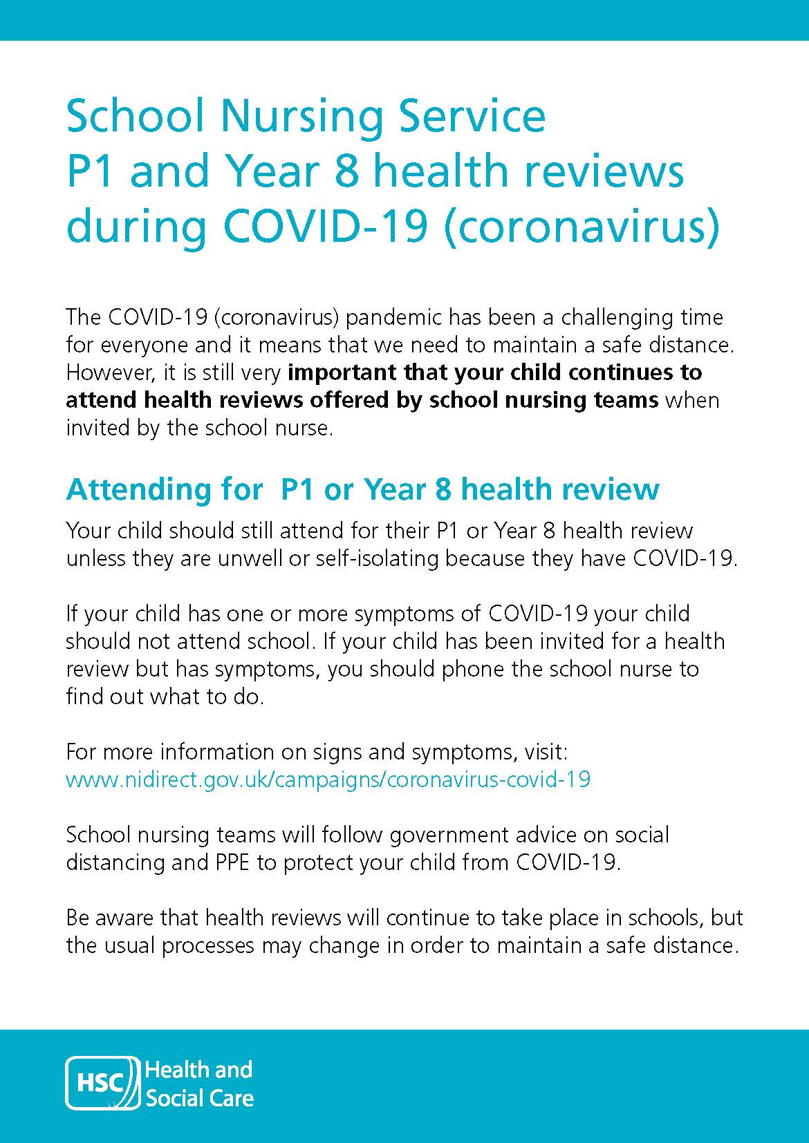 school nursing reviews flyer