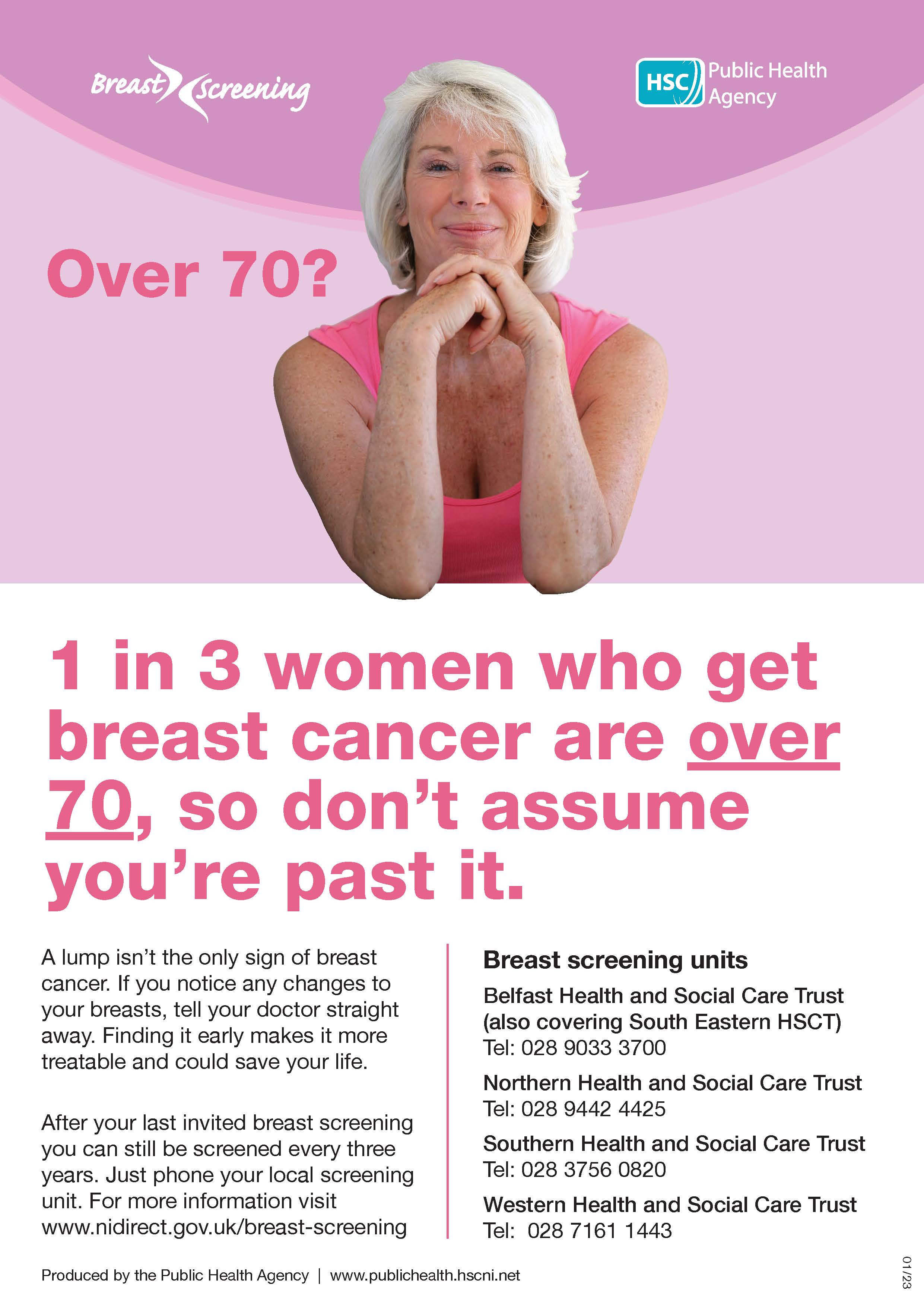 Image of over 70s breast screening poster