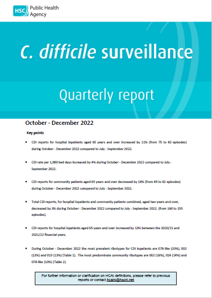 cover of c. difficile report