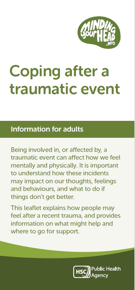 Cover of the leaflet Coping after a traumatic event