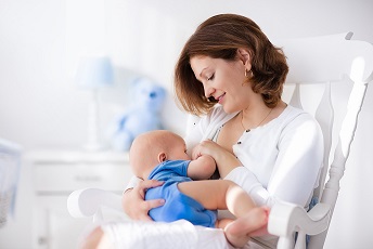 A woman breastfeeding