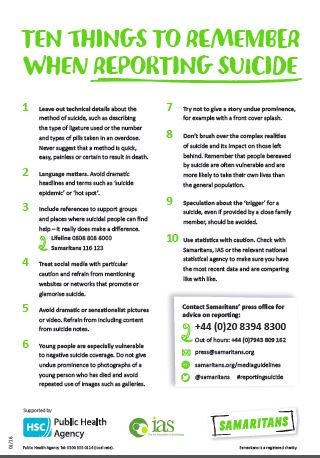 Reporting on suicide poster