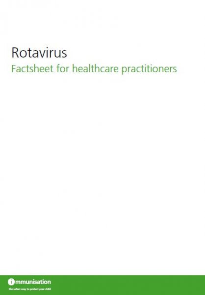 Rotavirus factsheet for healthcare practitioners (Immunisation)