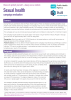 Front cover of A4 summary and background of report featuring two males and two females together sitting on the edge of a bed. One male and female embrace while the other male and female look on.