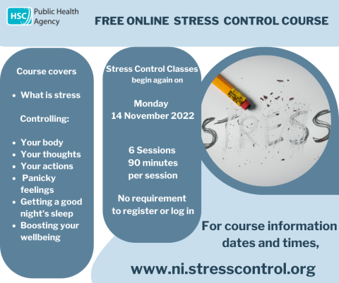 Stress Control classes graphic