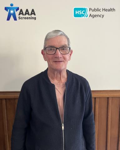 Photograph of Tom Martin, Service User Rep at the AAA screening event. 