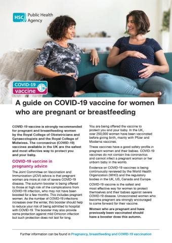 Image of COVID vaccine factsheet for pregnant or breastfeeding women