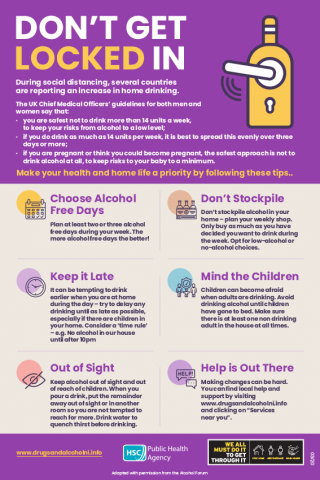 Alcohol advice for staying at home