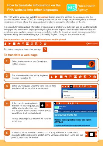 Image of Browsealoud instructions