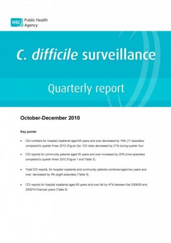 C. difficile surveillance quarterly report: October-December 2010 C. difficile surveillance quarterly report: October-December 2010