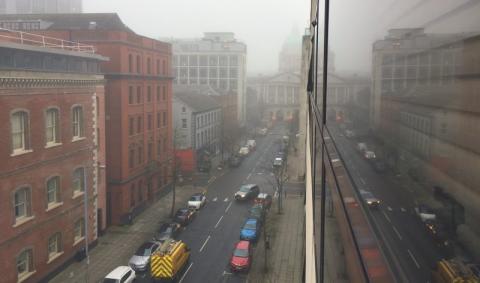 Moderate to high air pollution Moderate to high air pollution