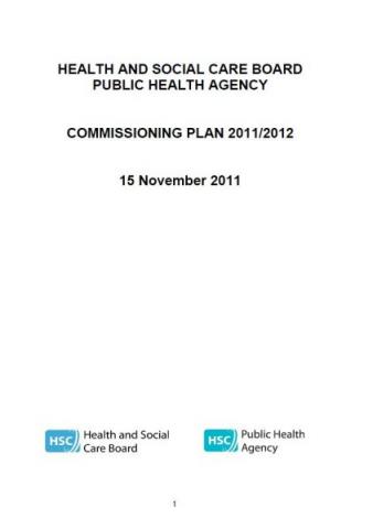 Joint Commissioning Plan 2012-2013