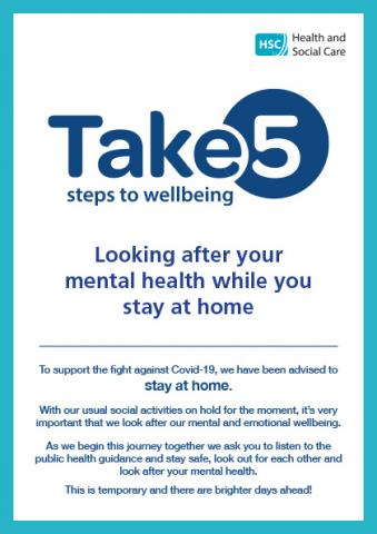 Cover of Take 5 while you stay at home leaflet