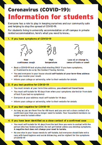 COVID-19 information for students