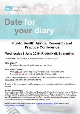 Public Health Annual Research and Practice Conference, 8 June 2016