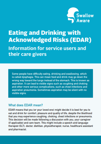 eating and drinking with acknowledged risk leaflet cover
