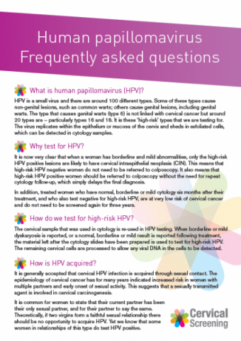 Cervical screening: Frequently asked questions (FAQs)