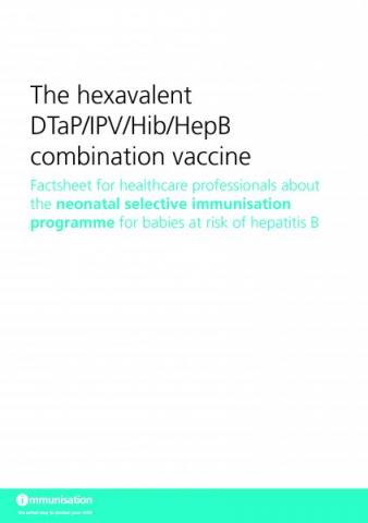 The hexavalent DTaP/IPV/Hib/HepB combination vaccine (for babies at risk of hepatitis B)