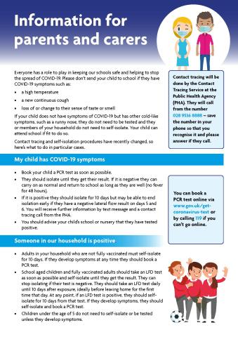Cover of Information for parents and carers factsheet