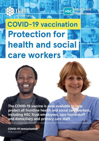 COVID-19 vaccination information for health and social care workers leaflet image