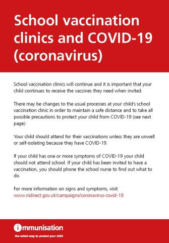 school vaccinations leaflet