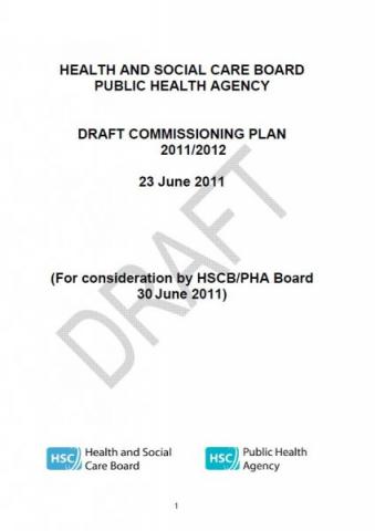 HSCB/PHA Draft Commissioning Plan 2011/2012 