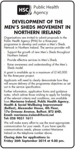 Development of the Men’s Sheds movement in Northern Ireland