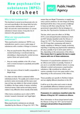 New psychoactive substances: factsheet