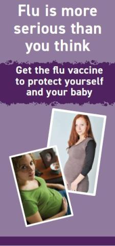 Cover image of Flu leaflet for pregnant women featuring two pregnant women