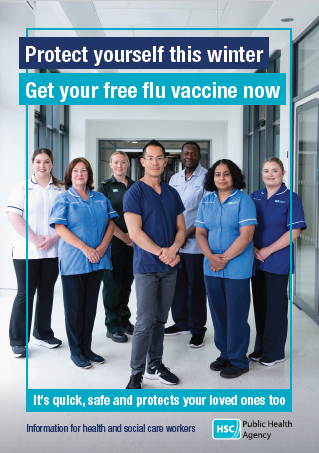 Image of the new flu vaccine leaflet for HSC workers