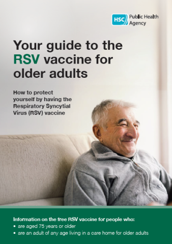RSV vaccine leaflet cover image of older man smiling