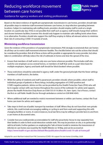 Reducing workforce movement factsheet