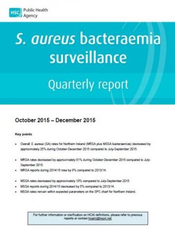 S. aureus surveillance quarterly report: October- December 2015